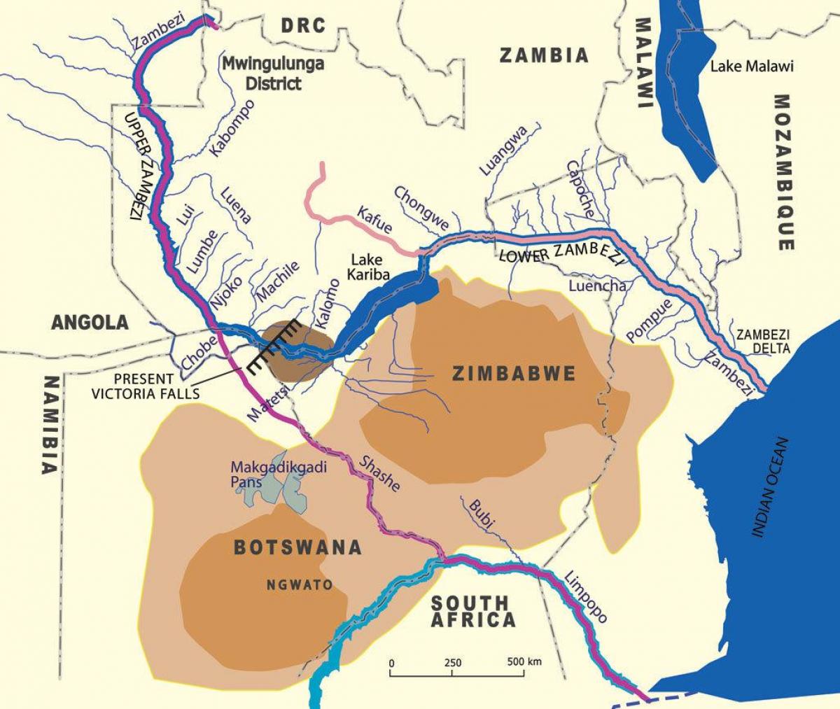 Karta över geologiska zambi