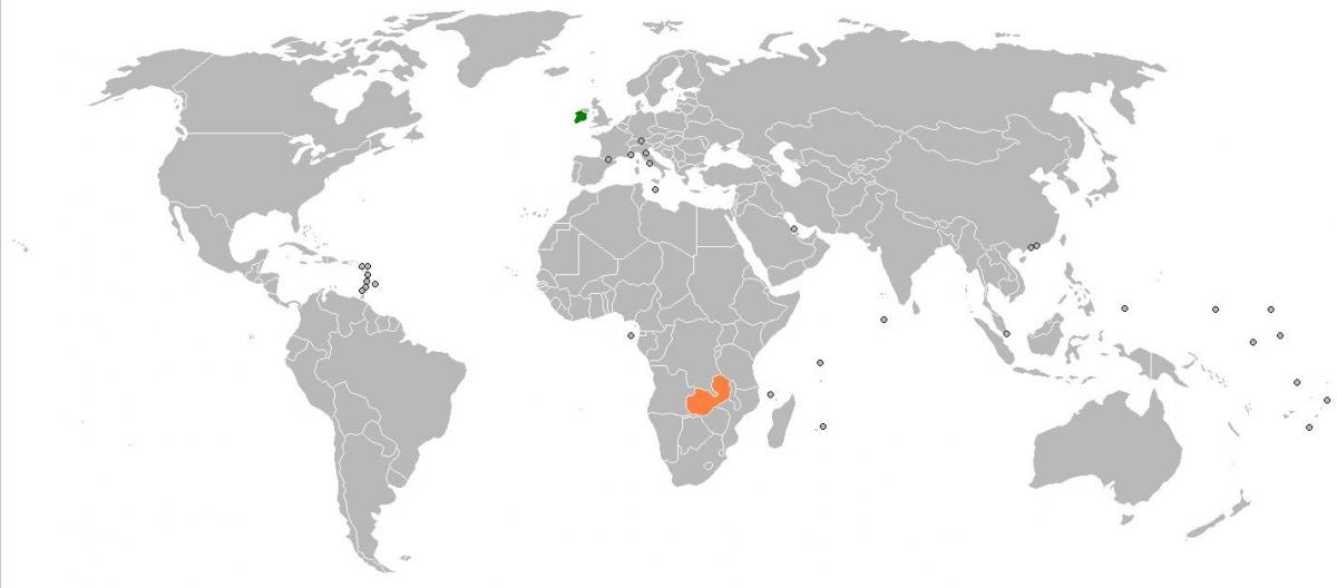 Zambia karta i världen
