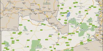 Karta över detaljerade Zambia